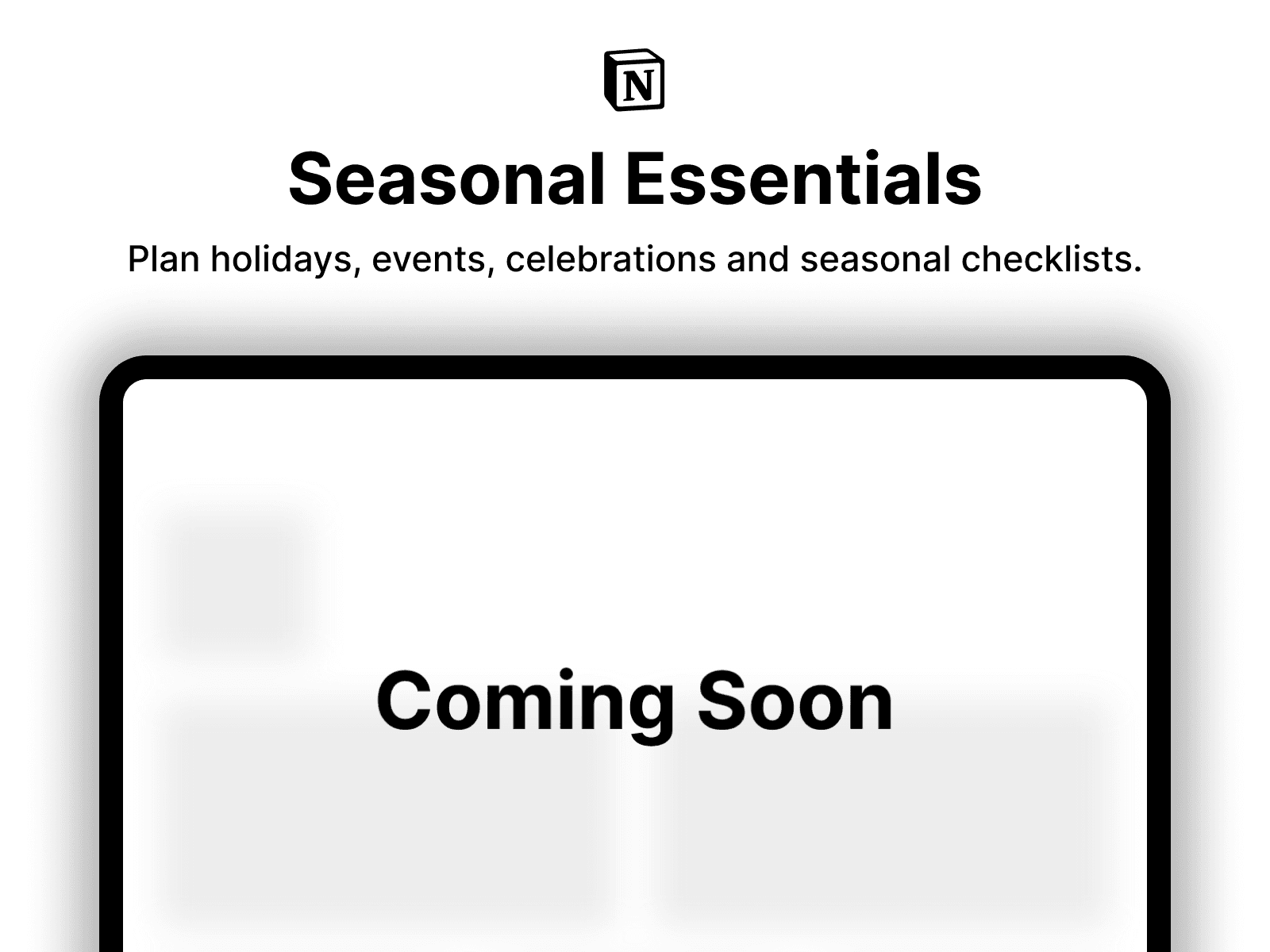Seasonal Essentials